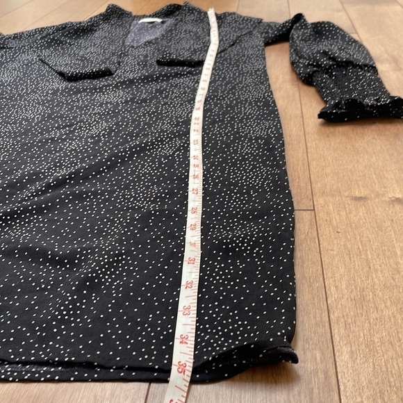 If she loves longsleeve short white black polka dot dress tie scarf size S - Picture 13 of 14